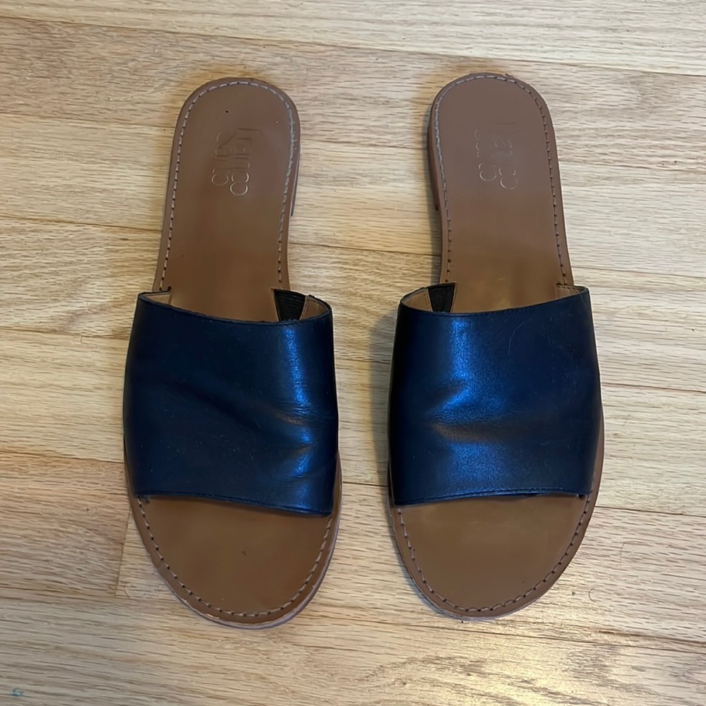 Franco Sarto Black Leather Slides